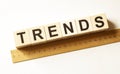 Word TRENDS made with wood blocks, business concept Royalty Free Stock Photo