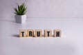 the word truth made of wooden letters