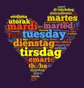 Word Tuesday in different languages