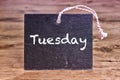 The word Tuesday written on chalk board Royalty Free Stock Photo