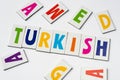 Word Turkish made of colorful letters