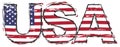 Word USA with american flag under it, distressed grunge look