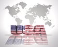 Word USA on a world map background Royalty Free Stock Photo