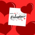 word Valentine day on white paper,love Royalty Free Stock Photo