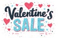 word Valentine's Day Sale on a white background Valentines day sale. Hand drawn lettering.