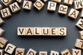 word values composed of wooden cubes with letters Royalty Free Stock Photo