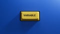 Word VARIABLE made with yellow button.close up button of keyboard, Royalty Free Stock Photo