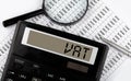 Word VAT on the calculator. Business and tax concept
