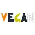 The word Vegan which is drawn in vector