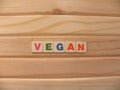 Word Vegan on wood