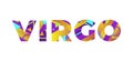 Virgo Concept Retro Colorful Word Art Illustration Royalty Free Stock Photo