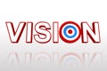 The word vision with target