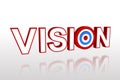 The word vision with target