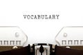 Word Vocabulary On Retro Typewriter