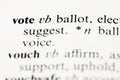 The word Vote from the dictionary Royalty Free Stock Photo