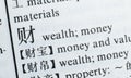 Word Wealth written in Chinese language