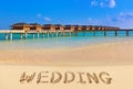 Word Weddind on beach