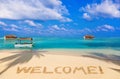 Word Welcome on beach Royalty Free Stock Photo
