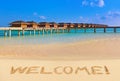 Word Welcome on beach Royalty Free Stock Photo