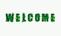 Word WELCOME from the green leaves Royalty Free Stock Photo