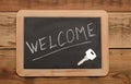 Word welcome and key Royalty Free Stock Photo