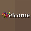 The word Welcome. Vector banner with the text colored rainbow