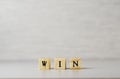 The word win made of letters on wooden cubes 2 Royalty Free Stock Photo