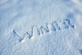 Word Winter written in Snow