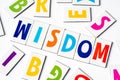 Word wisdom made of colorful letters Royalty Free Stock Photo