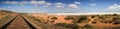 Panoramic view on the salt Lake hart near the railtrack, Woomera, South Australia, Australia Royalty Free Stock Photo