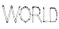 Word World made from metall construktor.