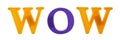Word wow is lined with multicolored plastic letters on magnets Royalty Free Stock Photo