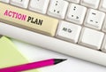 Word writing text Action Plan. Business concept for detailed plan outlining actions needed to reach goals or vision