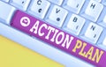 Word writing text Action Plan. Business concept for detailed plan outlining actions needed to reach goals or vision White pc