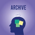 Word writing text Archive. Business concept for Collection Historical documents Records providing information Royalty Free Stock Photo