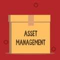 Word writing text Asset Management. Business concept for systematic process of operating and disposing of assets Close