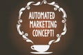 Word writing text Automated Marketing Concept. Business concept for automate repetitive tasks such as emails Cup and