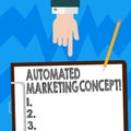 Word writing text Automated Marketing Concept. Business concept for automate repetitive tasks such as emails Hu analysis