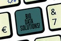 Word writing text Big Data Solutions. Business concept for mean massive volume of both structured unstructured infos