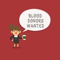 Word writing text Blood Donors Wanted. Business concept for Looking for someone willing to donate their blood