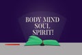 Word writing text Body Mind Soul Spirit. Business concept for Healthy lifestyle emotional balance Spiritual feelings