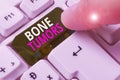 Word writing text Bone Tumors. Business concept for can be either benign or malignant growths found in the bone