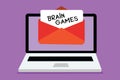 Word writing text Brain Games. Business concept for psychological tactic to manipulate or intimidate with opponent Computer receiv