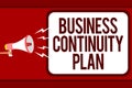 Word writing text Business Continuity Plan. Business concept for creating systems prevention deal potential threats Man Royalty Free Stock Photo