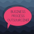 Word writing text Business Process Outsourcing. Business concept for Contracting work to external service provider Blank