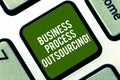 Word writing text Business Process Outsourcing. Business concept for Contracting work to external service provider
