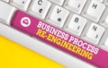 Word writing text Business Process Re Engineering. Business concept for the analysis and design of workflows White pc Royalty Free Stock Photo