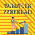 Word writing text Business Proposal. Business concept for written offer from a seller to a prospective buyer Smiling Royalty Free Stock Photo