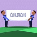 Word writing text Church. Business concept for Building used for public Christian worship Religious spiritual place