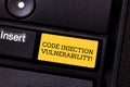 Word writing text Code Injection Vulnerability. Business concept for introduction of code into an application Keyboard